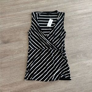 NWT- Banana Republic Black and White Striped Tank Top